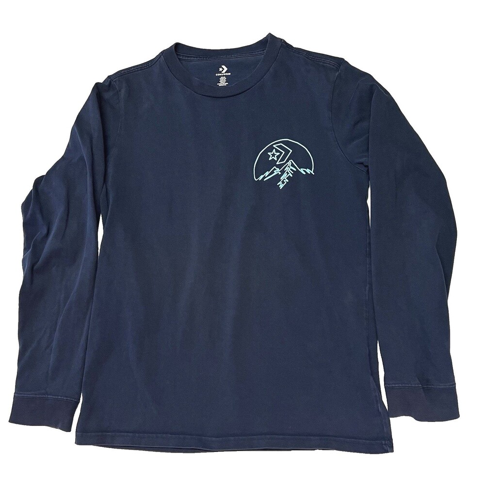 Converse Men's Unisex Counter Climate Outdoor Long Sleeve T-shirt Size XS Blue